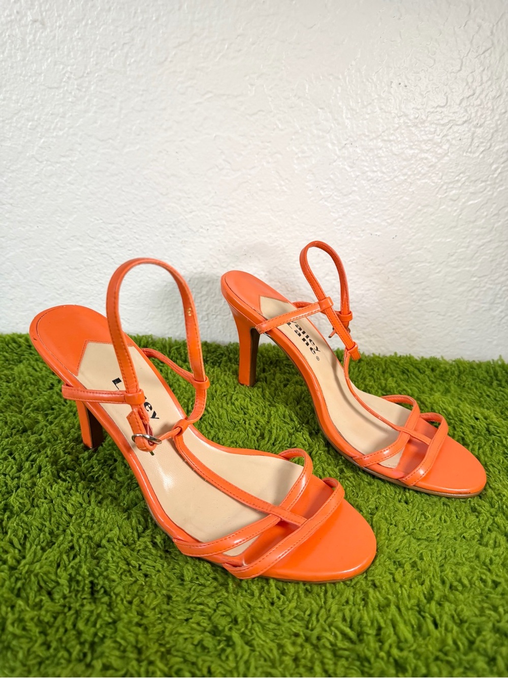 90s Valley Lane Orange Strappy kitten Heels